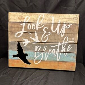 Inspirational Wooden Wall Art with Bird Silhouette